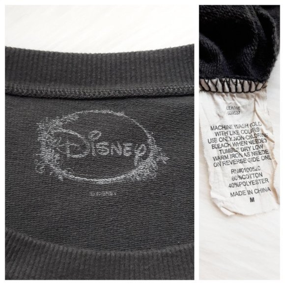 Mickey Mouse Disney Sweatshirt Gray Paint Splatter Distressed Look Crew Neck - Picture 6 of 7